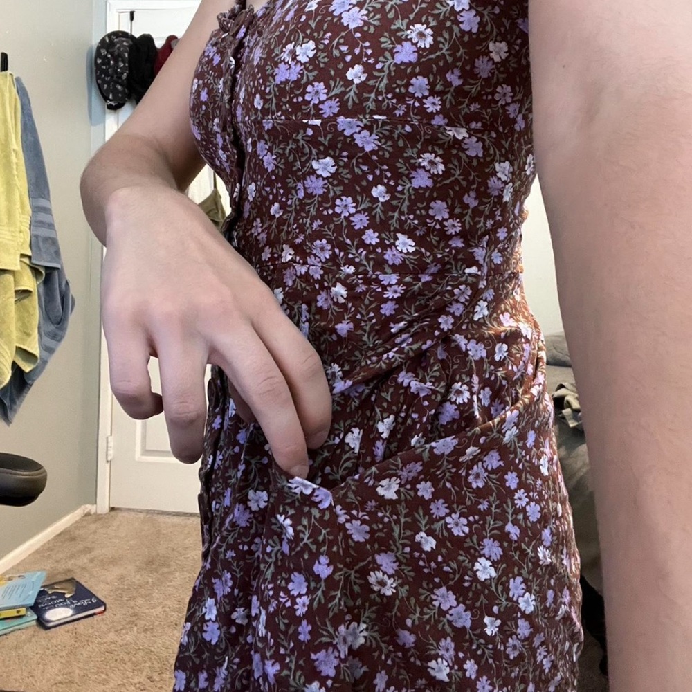 Burgundy floral dress